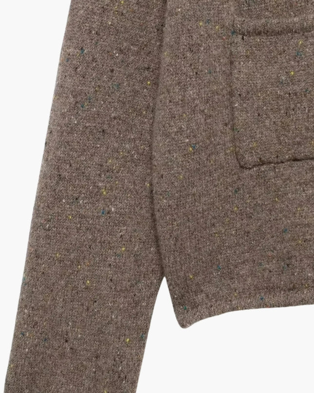 Irma | Strickjacke mit offener Vorderseite und hohem Kragen