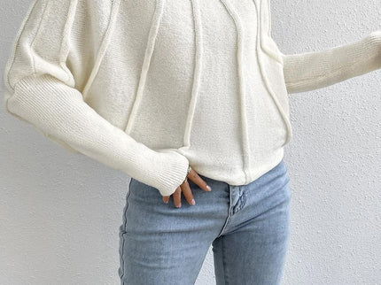 Kaschmir-Strickpullover mit Fledermausärmeln