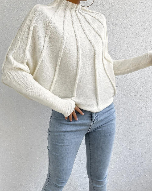 Kaschmir-Strickpullover mit Fledermausärmeln