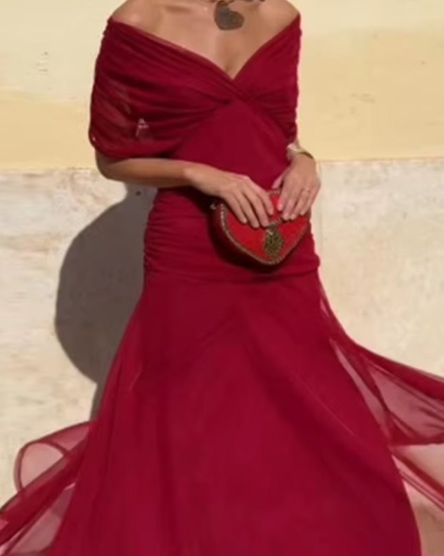 Lady™ - Elegantes Maxikleid für festliche Anlässe mit V-Ausschnitt