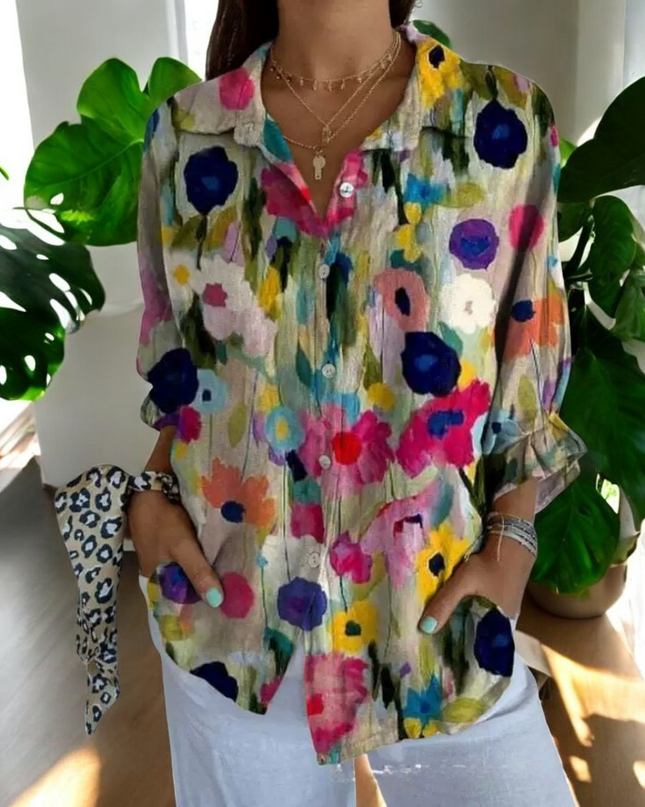 Irene | Stilvolle Blumenbluse