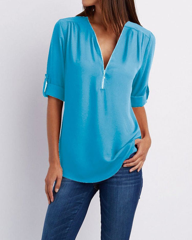 Langärmelige Lockere Bluse