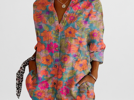 Hilda | Elegante Vintage-Bluse mit Blumenmuster