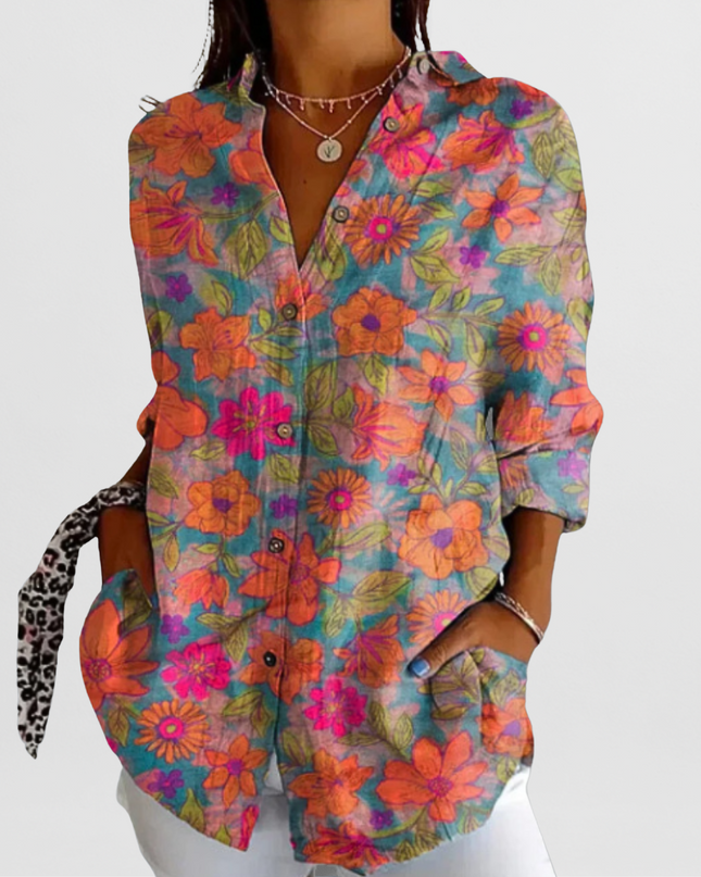 Hilda | Elegante Vintage-Bluse mit Blumenmuster