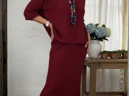 Marlene™ - Strick-Set mit Geripptem Rock
