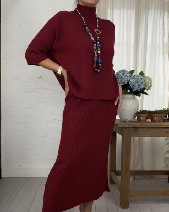 Marlene™ - Strick-Set mit Geripptem Rock