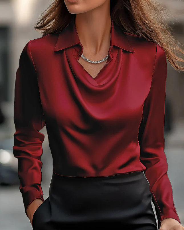 Demi - Elegante Bluse mit drapiertem Kragen