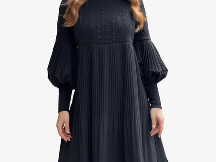 Avelyn™ - Elegantes Plisseekleid mit Laternenärmeln für Damen