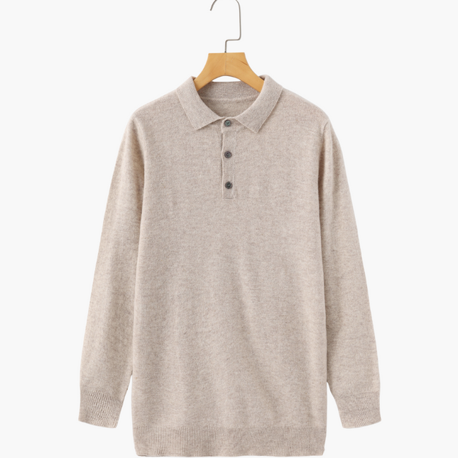 Bennett | Luxuriöser Herren Kaschmirpullover mit Polokragen & Knopfleiste