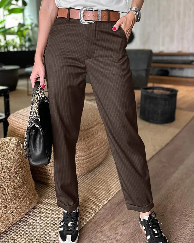 MATHILDA | ELEGANTE, FIGURSCHMEICHELNDE HOSE MIT STREIFEN