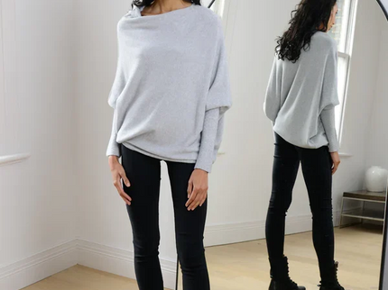 Asymmetrisch Drapierter Pullover