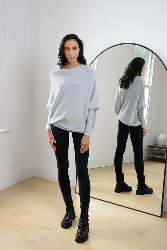 Asymmetrisch Drapierter Pullover