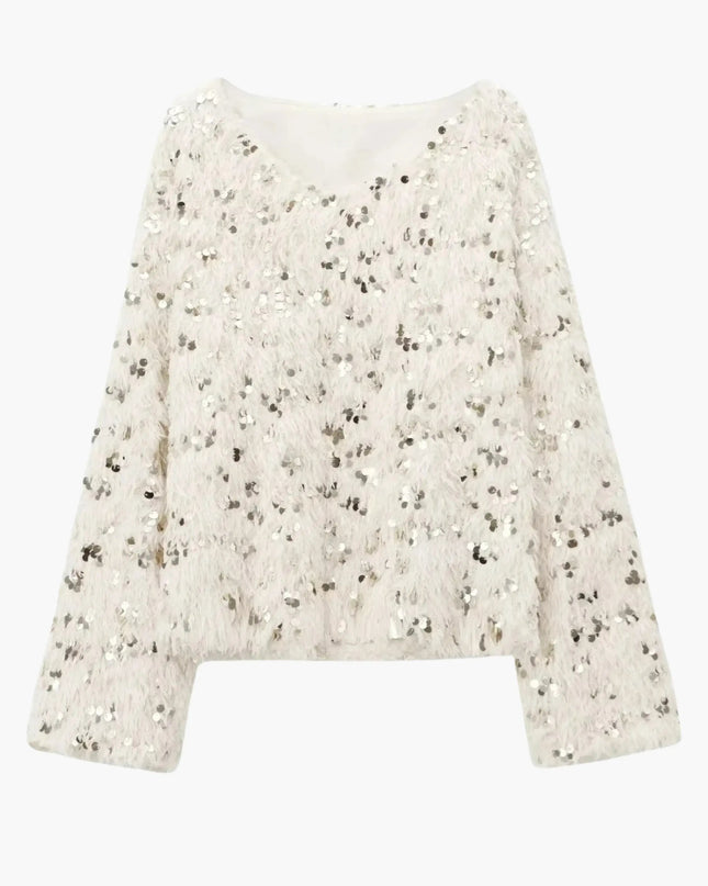 Wilhelmine | Glamouröser Glitzer-Strickpullover für Damen