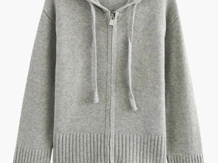 Kornelia | Strickjacke mit Kapuze und Reißverschluss