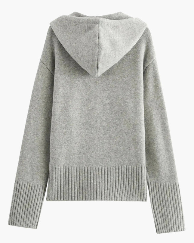 Kornelia | Strickjacke mit Kapuze und Reißverschluss