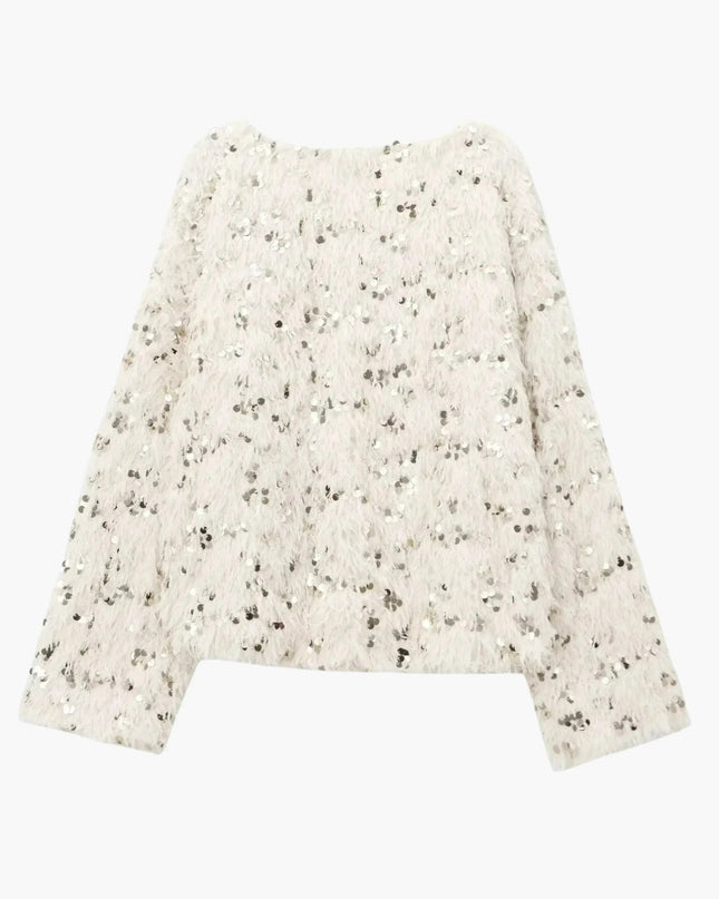 Wilhelmine | Glamouröser Glitzer-Strickpullover für Damen