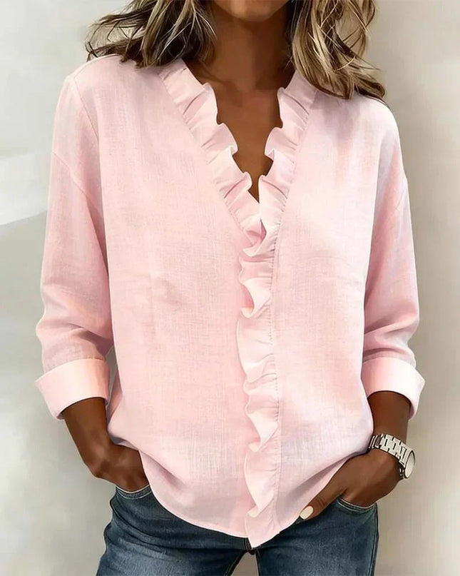 Beatrice | Edle V-Ausschnitt Bluse