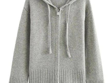 Kornelia | Strickjacke mit Kapuze und Reißverschluss