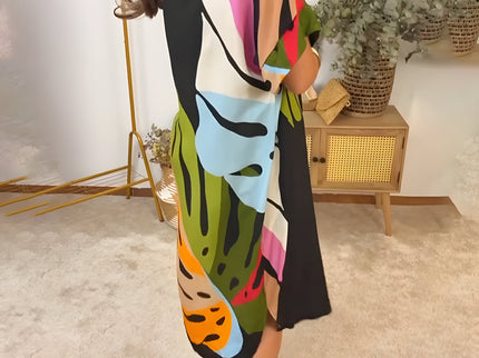 Leafara™ - Lockeres Kleid mit farbenfrohem Blattmuster
