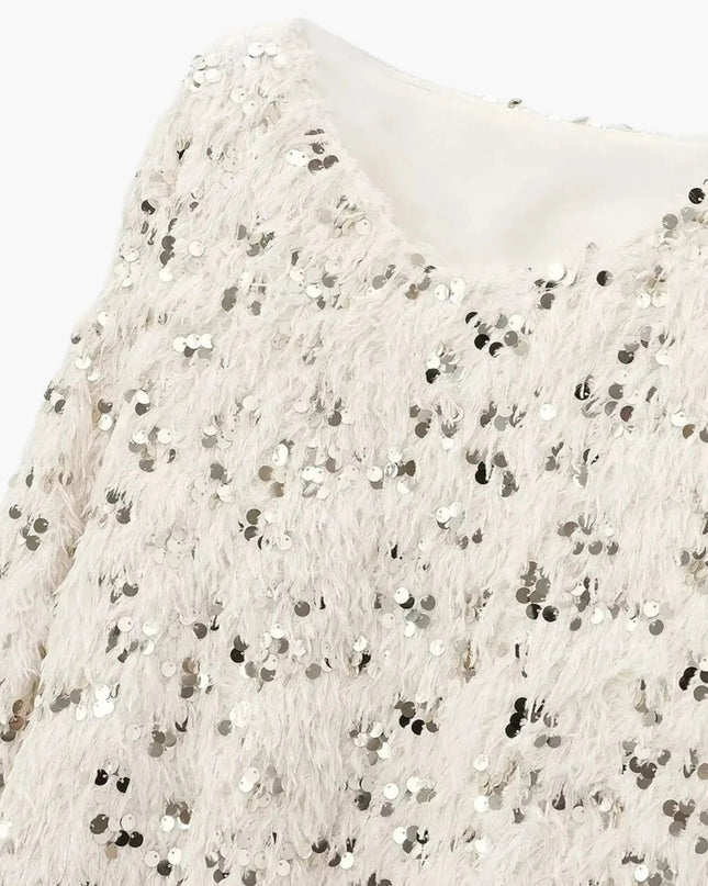 Wilhelmine | Glamouröser Glitzer-Strickpullover für Damen