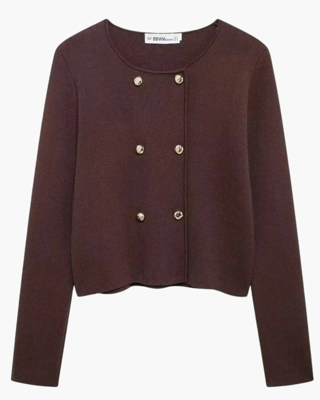 Martina | Doppelreihiger Strick-Cardigan