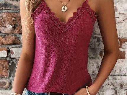 Sizzle Öse Kontrast Spitze Cami Top