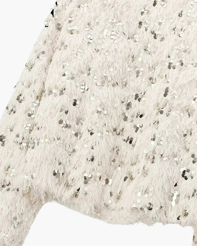 Wilhelmine | Glamouröser Glitzer-Strickpullover für Damen
