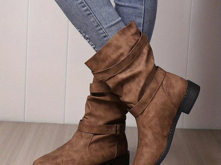 Schicke Leder-Stiefel mit Schnallendetail