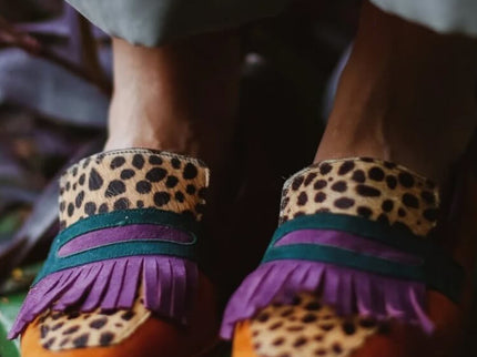 Birgit | Loafer mit Fransen und Tierprint