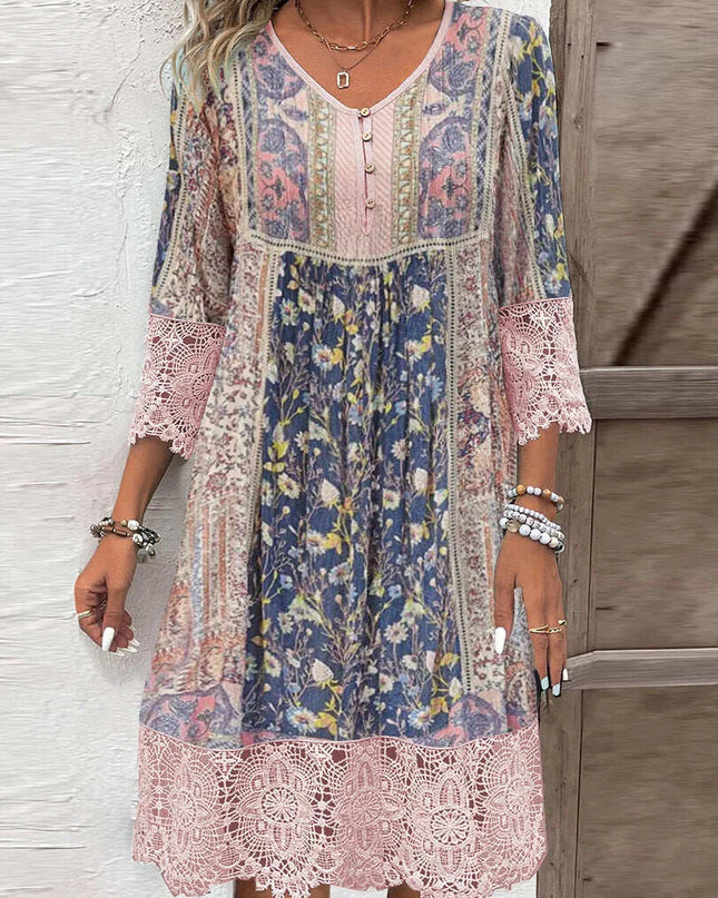 Orla™ – Boho-Chic Gemustertes Kleid