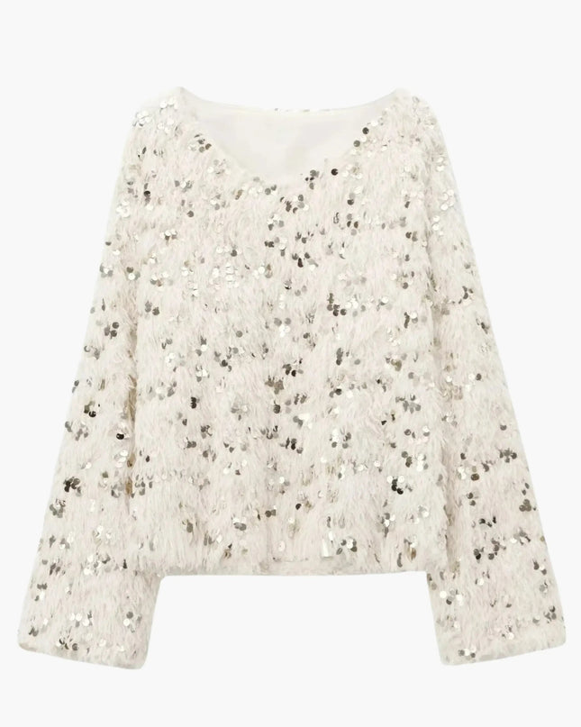 Wilhelmine | Glamouröser Glitzer-Strickpullover für Damen