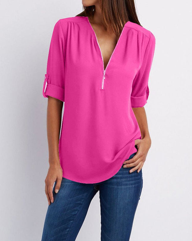 Langärmelige Lockere Bluse