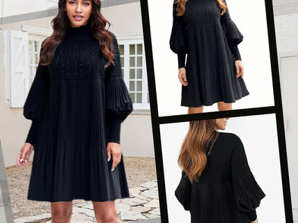 Avelyn™ - Elegantes Plisseekleid mit Laternenärmeln für Damen