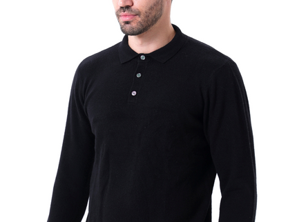 Bennett | Luxuriöser Herren Kaschmirpullover mit Polokragen & Knopfleiste