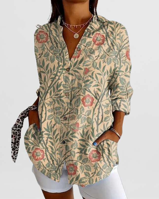 Hilda | Elegante Vintage-Bluse mit Blumenmuster