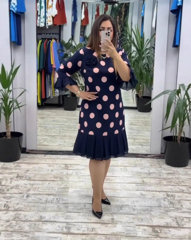 Casiva™ - Retro-inspiriertes Kleid mit Plisseerock und Ausgestellten Ärmelabschlüssen