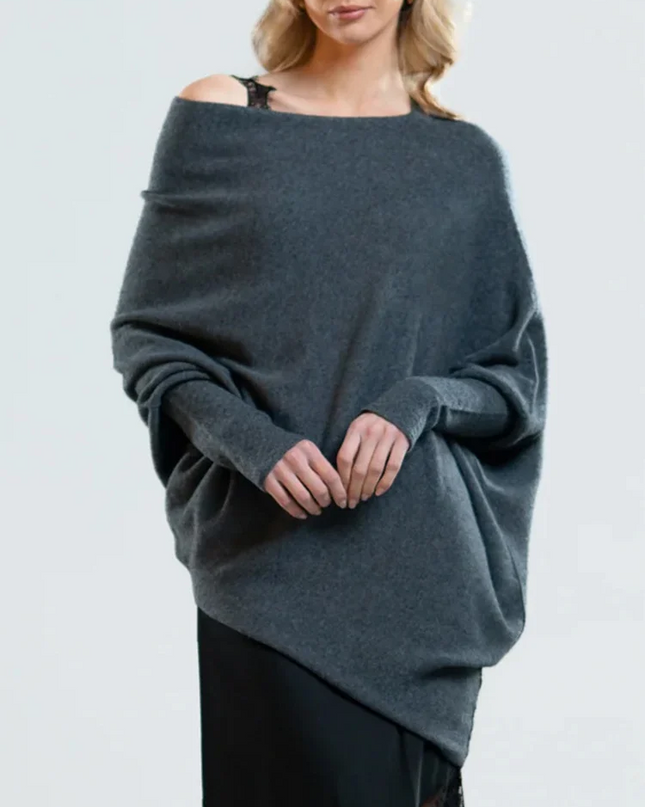 Asymmetrisch Drapierter Pullover