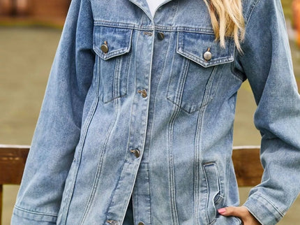 Lidi - Button Down Jeansjacke aus gewaschenem Denim