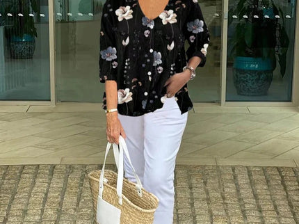 Bellamy | Florale Französische Vintage-Bluse