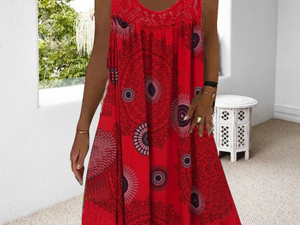 Breezia™ – Sommerliches Ärmelloses Kleid mit Print und Spitzendetails für Damen