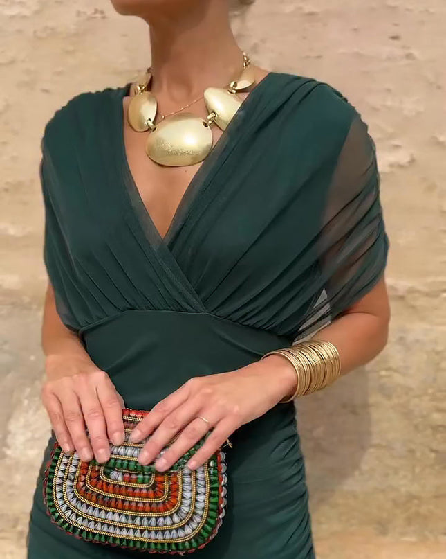 Lady™ - Elegantes Maxikleid für festliche Anlässe mit V-Ausschnitt