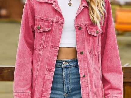 Lidi - Button Down Jeansjacke aus gewaschenem Denim