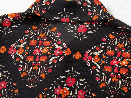 Vintage-Blumenmuster-Hemd mit Knöpfen