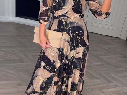 Verelle™ – Elegantes Kleid mit Print & Dreiviertelärmeln