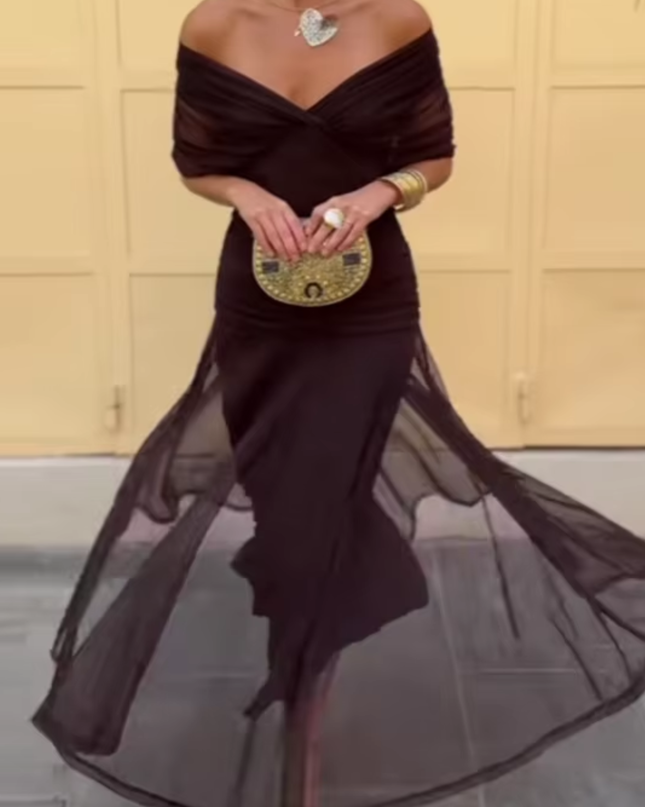 Lady™ - Elegantes Maxikleid für festliche Anlässe mit V-Ausschnitt
