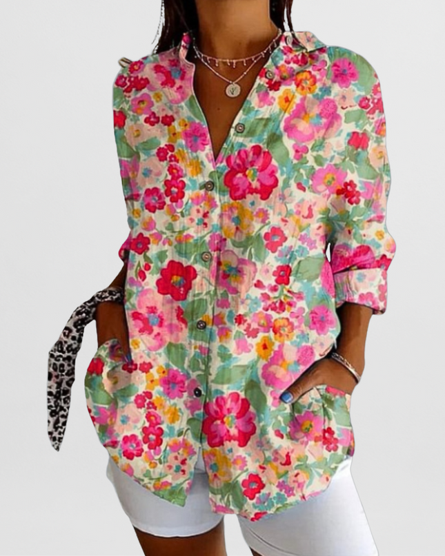 Hilda | Elegante Vintage-Bluse mit Blumenmuster