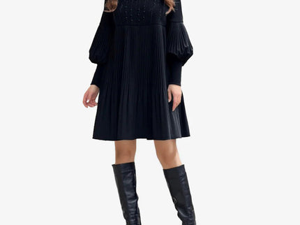 Avelyn™ - Elegantes Plisseekleid mit Laternenärmeln für Damen