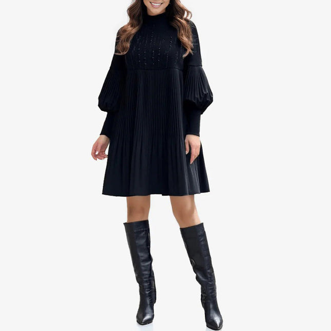 Avelyn™ - Elegantes Plisseekleid mit Laternenärmeln für Damen