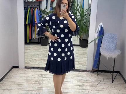 Casiva™ - Retro-inspiriertes Kleid mit Plisseerock und Ausgestellten Ärmelabschlüssen