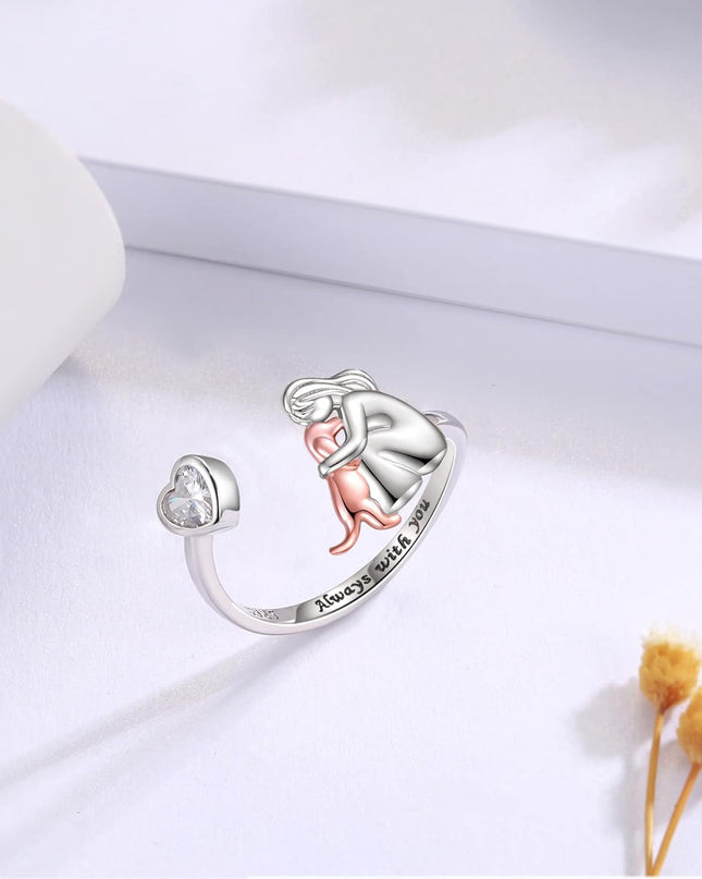 Anne™| Ring „Mädchen und Hund“